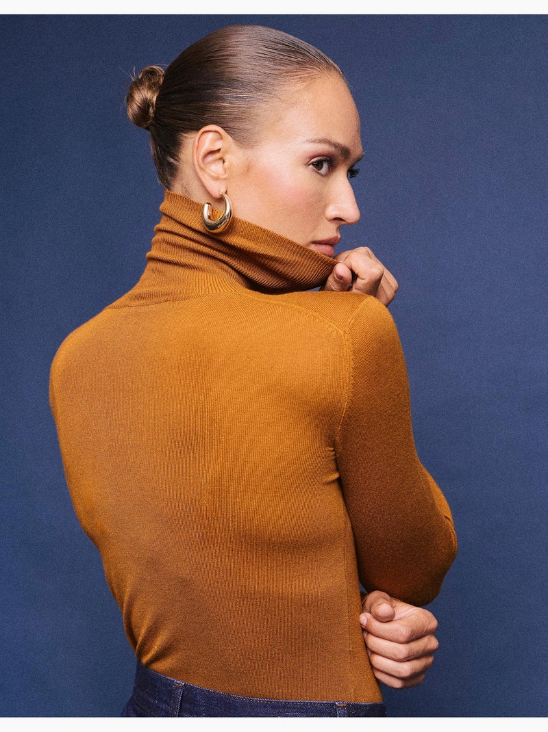 Maglione a maglia con collo alto, mo fashion Marrone - Kiabi