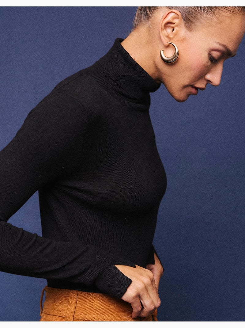 Maglione a maglia con collo alto, mo fashion Nero - Kiabi