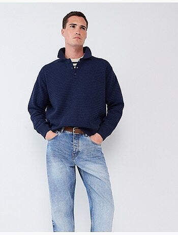 Maglione a maglia con collo polo, mo fashion