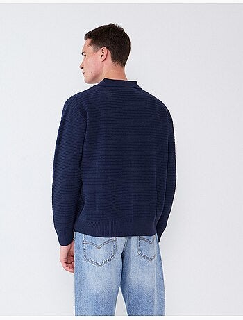 Maglione a maglia con collo polo, mo fashion