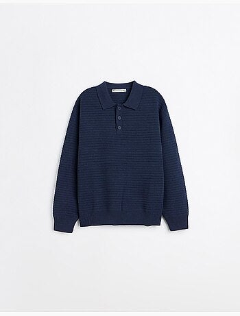Maglione a maglia con collo polo, mo fashion
