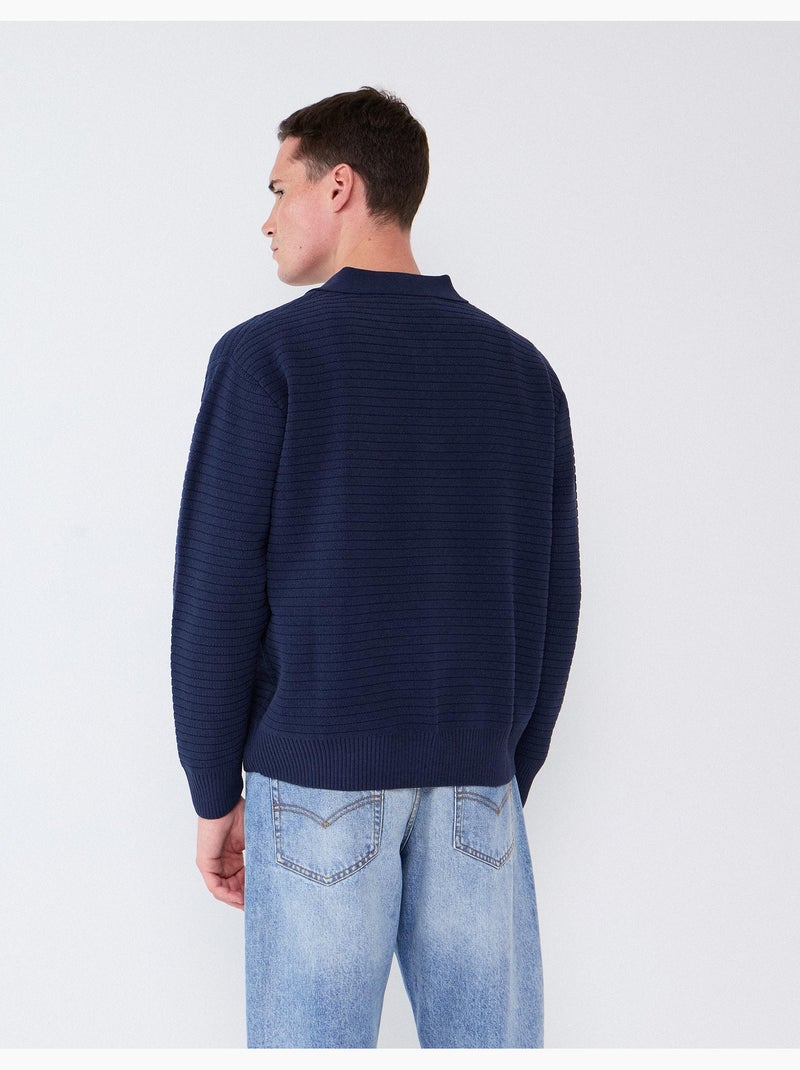 Maglione a maglia con collo polo, mo fashion Blu - Kiabi