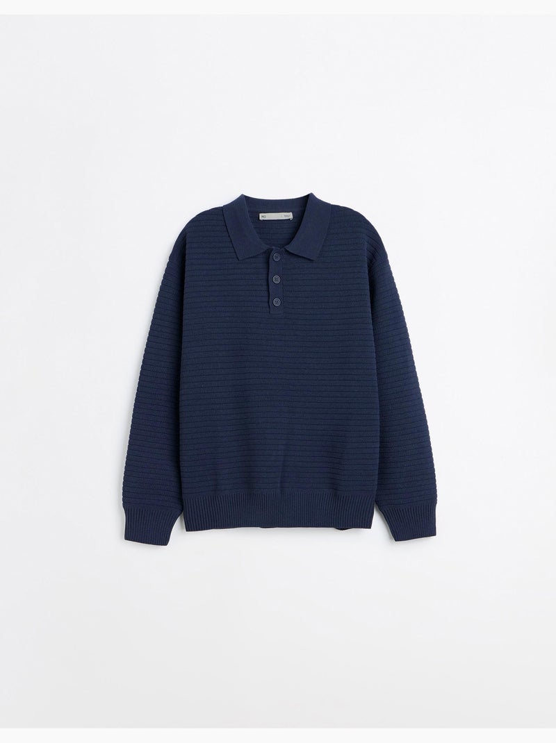 Maglione a maglia con collo polo, mo fashion Blu - Kiabi