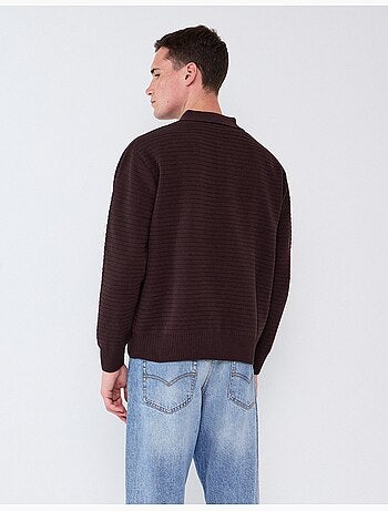 Maglione a maglia con collo polo, mo fashion