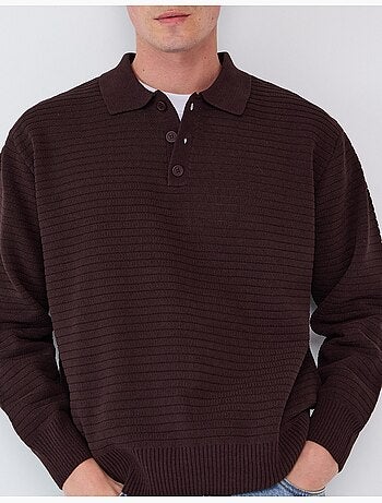 Maglione a maglia con collo polo, mo fashion