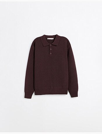 Maglione a maglia con collo polo, mo fashion