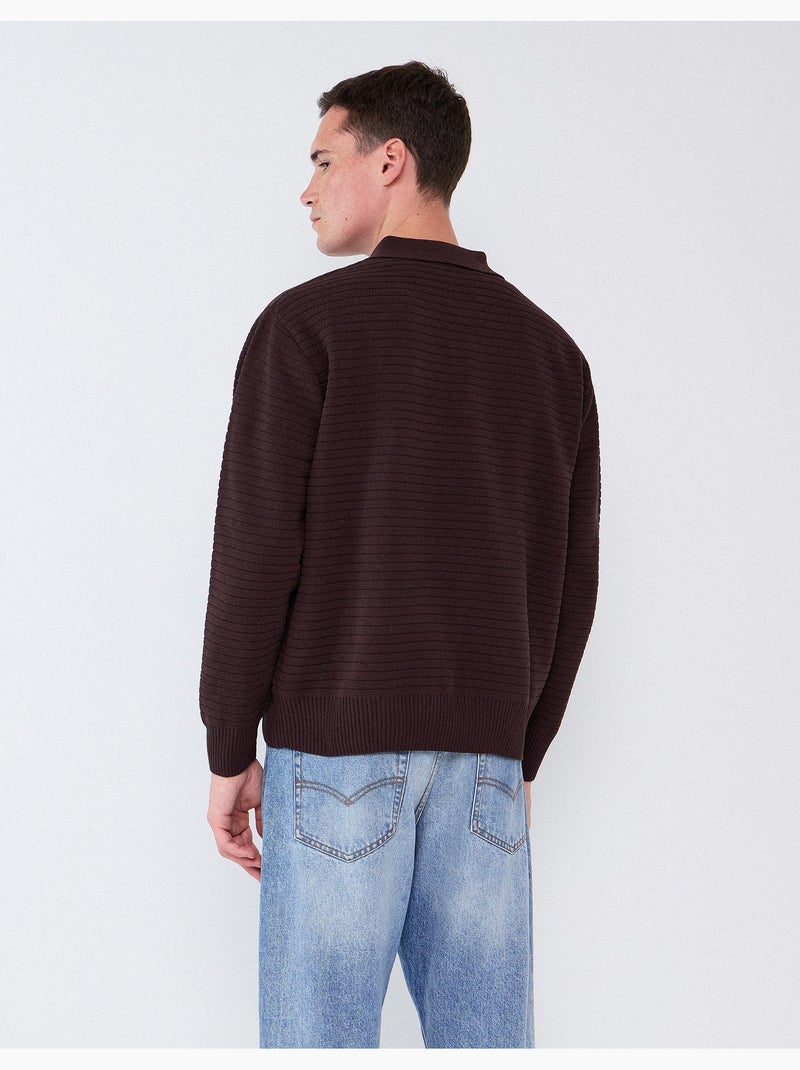 Maglione a maglia con collo polo, mo fashion Marrone - Kiabi