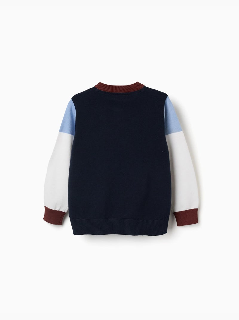 Maglione a maglia con colour block Blu scuro - Kiabi