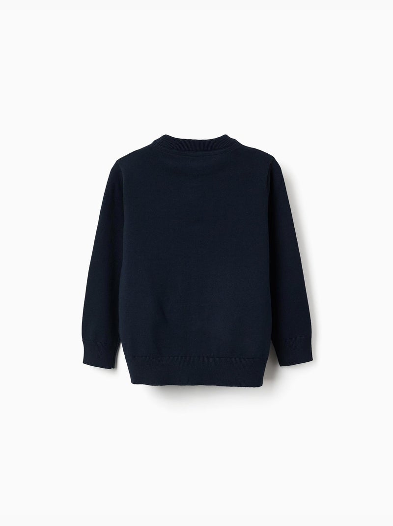 Maglione a maglia con estremità a coste Blu scuro - Kiabi