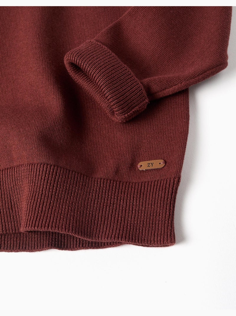 Maglione a maglia con estremità a coste Marrone - Kiabi