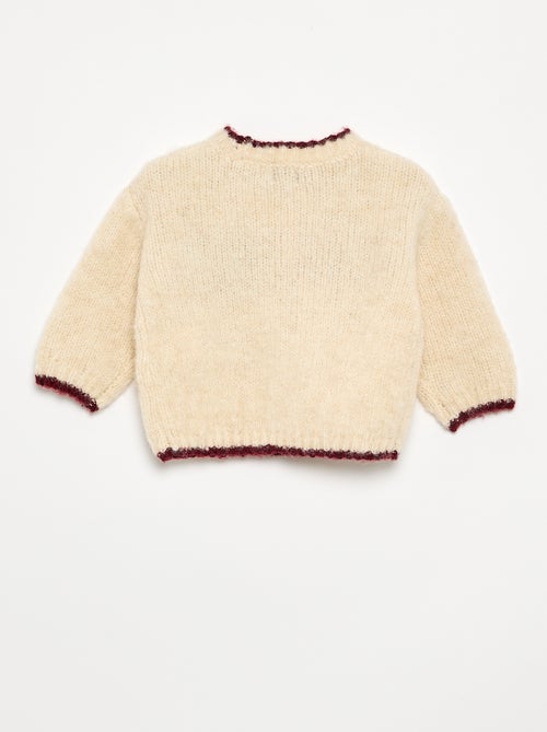 Maglione a maglia fine con stampa a cuori - Kiabi