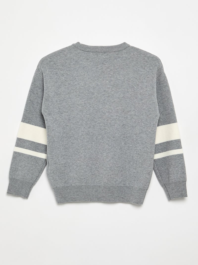 Maglione a maglia fine girocollo Grigio - Kiabi