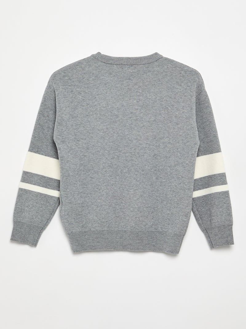 Maglione a maglia fine girocollo Grigio - Kiabi