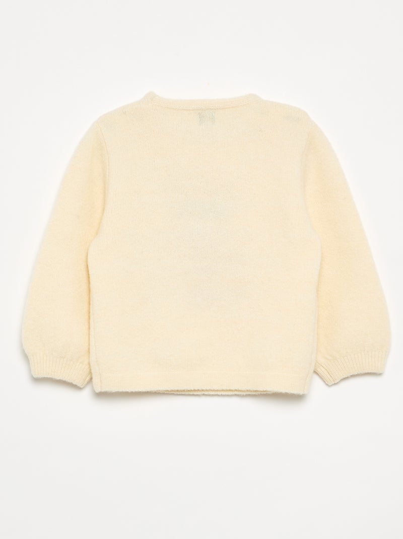 Maglione a maglia fine 'orsetto' Bianco - Kiabi