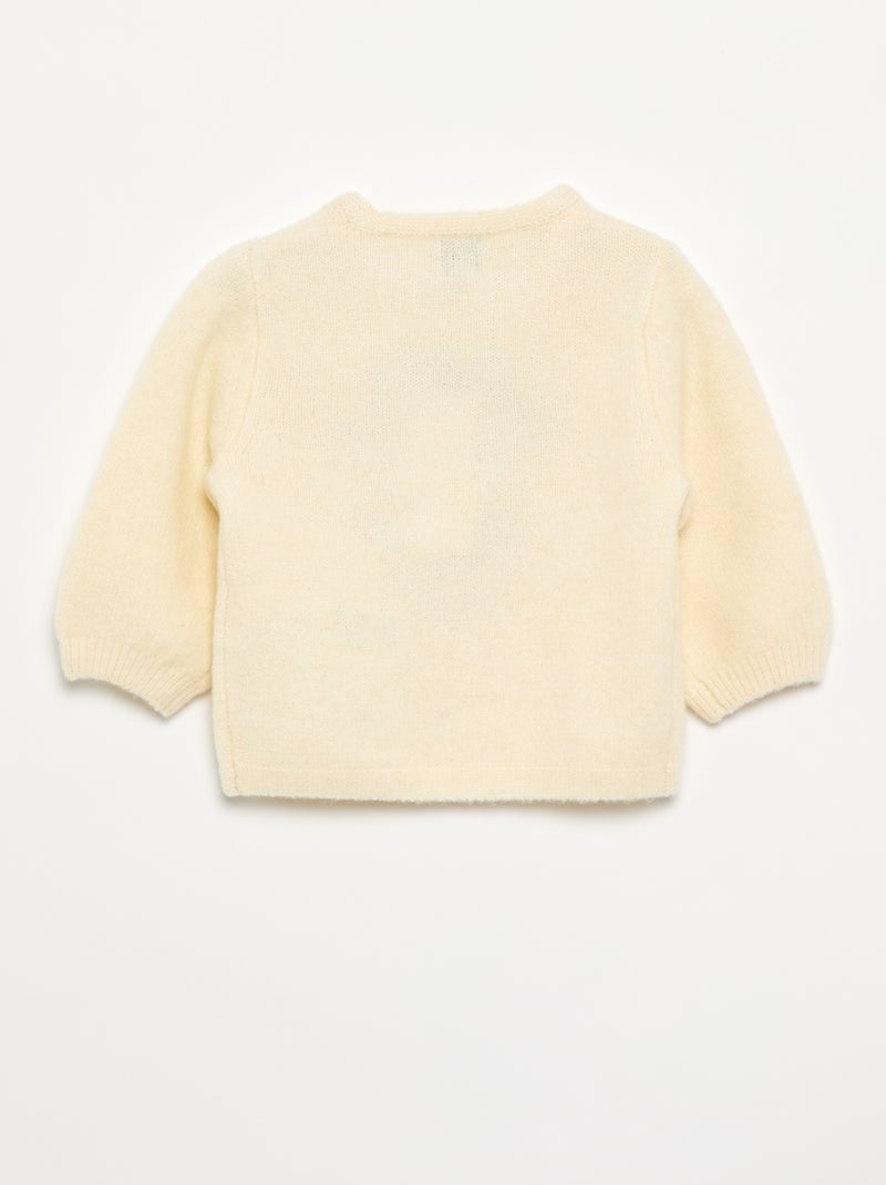 Maglione a maglia fine 'orsetto' Bianco - Kiabi