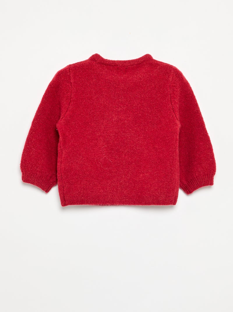 Maglione a maglia fine 'orsetto' Rosso - Kiabi