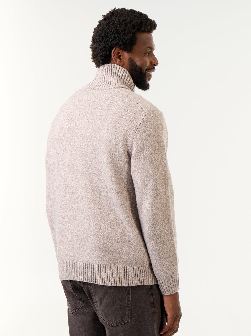 Maglione a maglia grossa a collo alto Beige - Kiabi