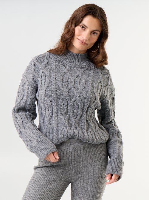 Maglione a maglia grossa a collo alto - Kiabi