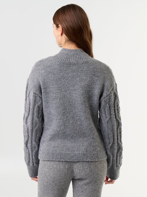 Maglione a maglia grossa a collo alto - Kiabi