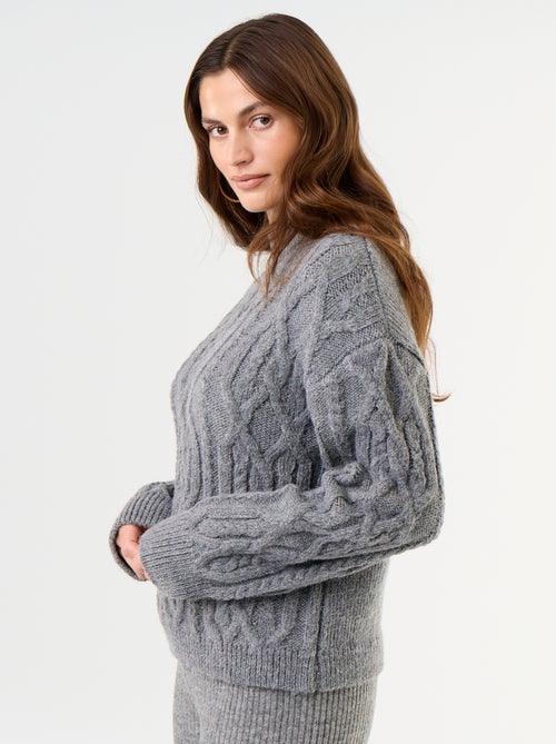 Maglione a maglia grossa a collo alto - Kiabi