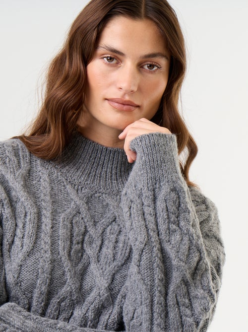 Maglione a maglia grossa a collo alto - Kiabi