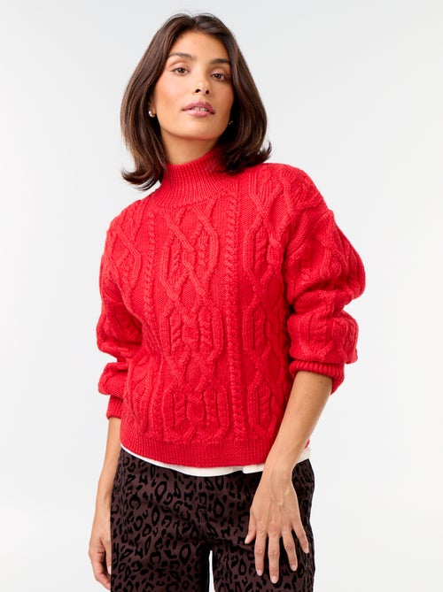 Maglione a maglia grossa a collo alto - Kiabi