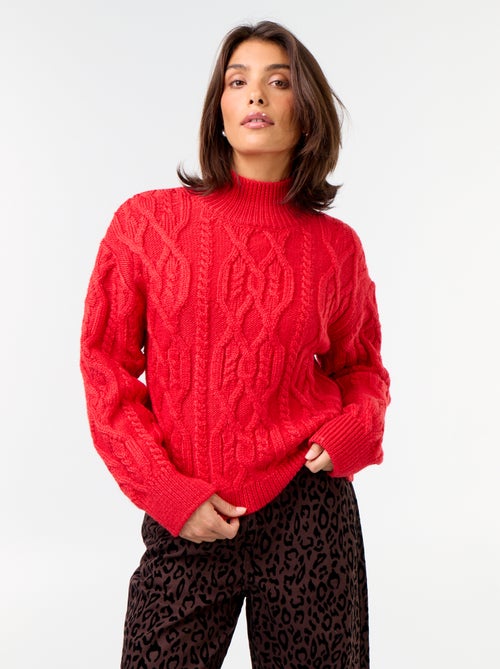 Maglione a maglia grossa a collo alto - Kiabi