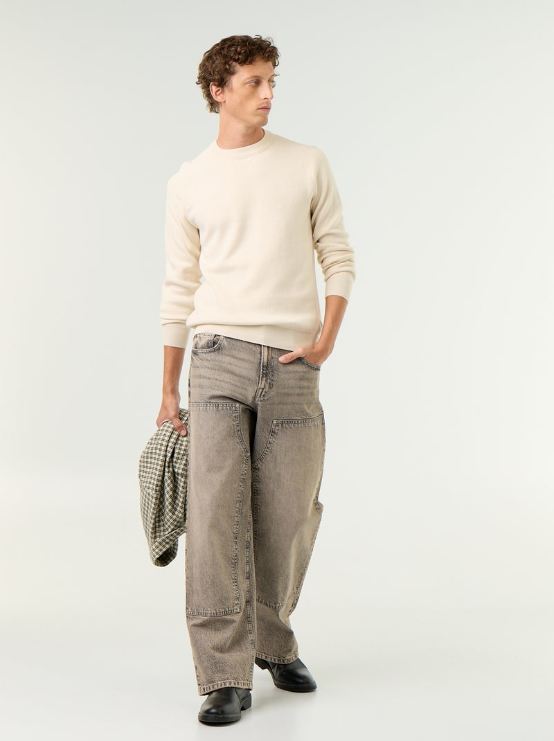 Maglione a maglia grossa Bianco - Kiabi