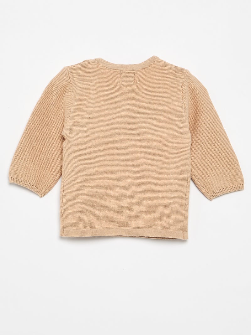 Maglione a maglia punto legaccio Beige - Kiabi