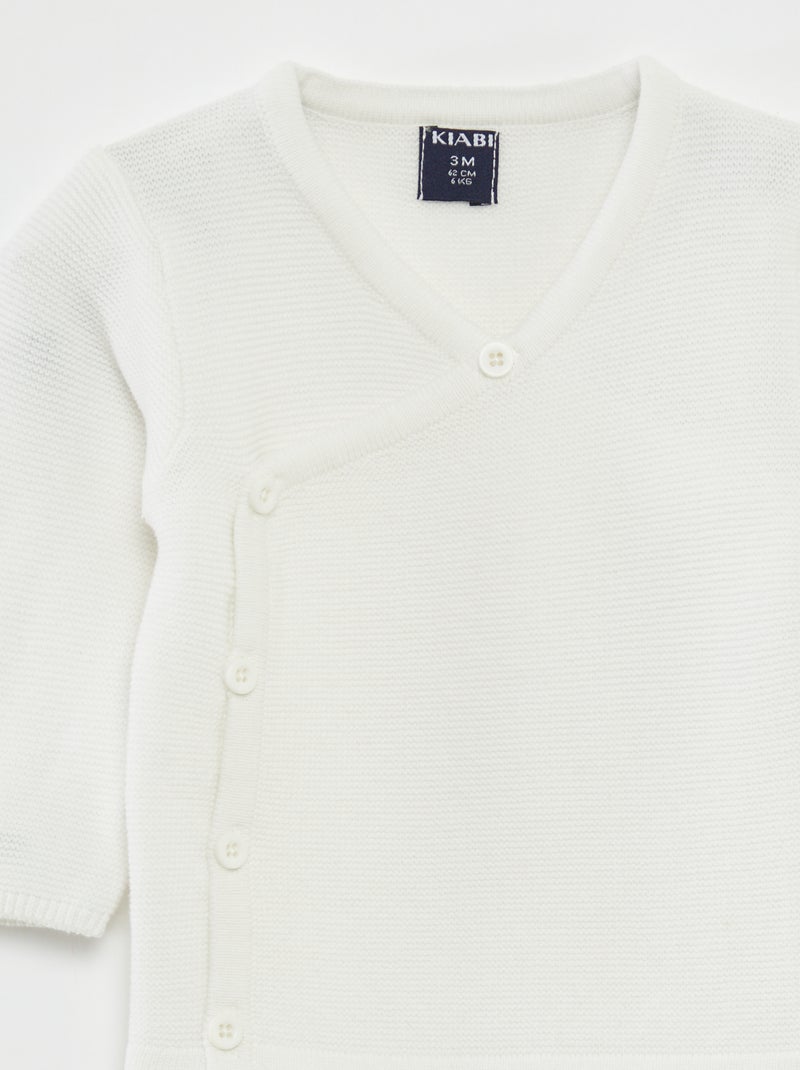 Maglione a maglia punto legaccio BIANCO - Kiabi