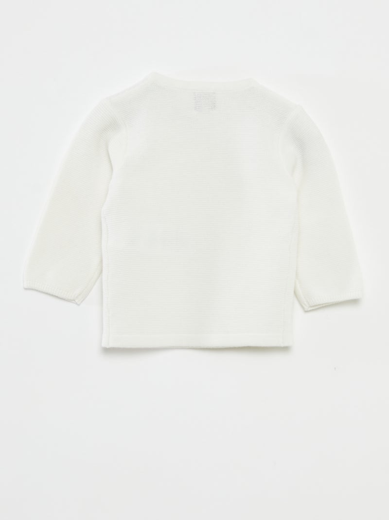 Maglione a maglia punto legaccio BIANCO - Kiabi