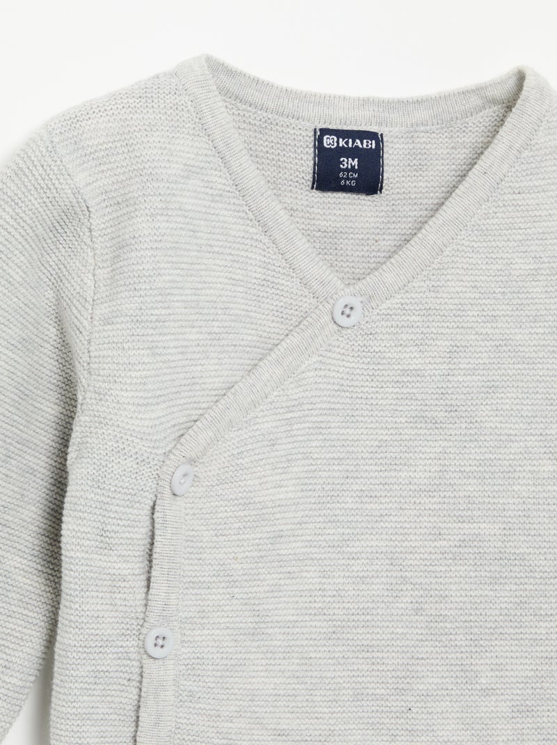 Maglione a maglia punto legaccio Grigio - Kiabi