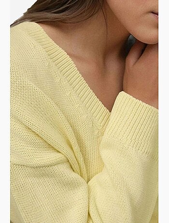 Maglione a maglia spessa con scollo a v hiccup