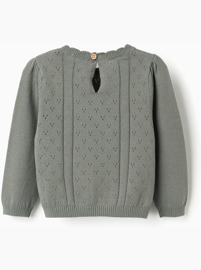 Maglione a maglia traforato di cotone b&s Verde chiaro - Kiabi
