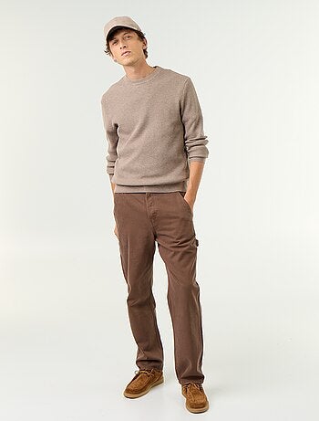 Maglione a maglia waffle girocollo