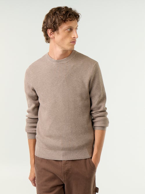 Maglione a maglia waffle girocollo - Kiabi Maglione a maglia waffle girocollo - Kiabi
