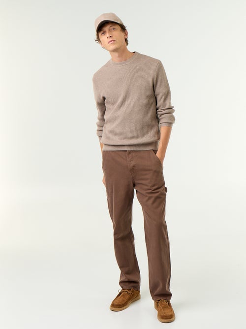 Maglione a maglia waffle girocollo - Kiabi Maglione a maglia waffle girocollo - Kiabi