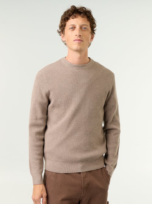 Maglione a maglia waffle girocollo - Kiabi Maglione a maglia waffle girocollo - Kiabi