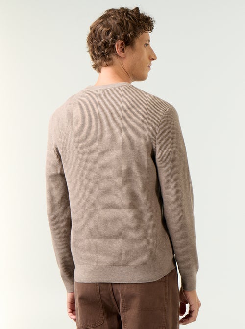Maglione a maglia waffle girocollo - Kiabi Maglione a maglia waffle girocollo - Kiabi