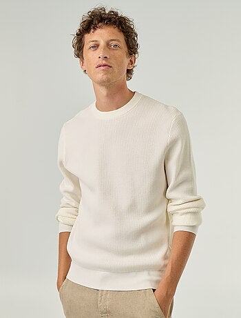 Maglione a maglia waffle girocollo