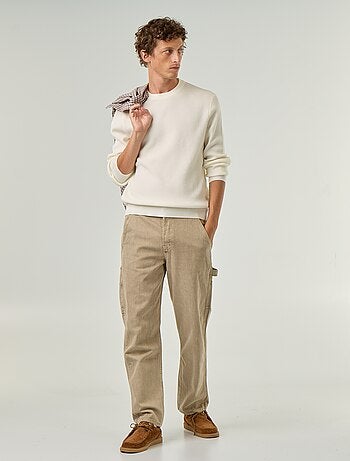 Maglione a maglia waffle girocollo