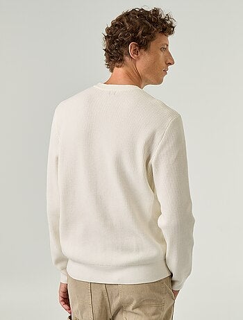 Maglione a maglia waffle girocollo