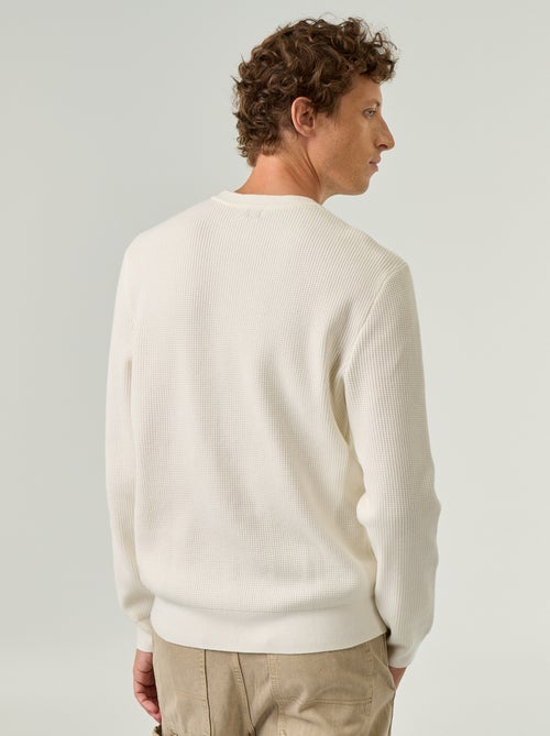 Maglione a maglia waffle girocollo - Kiabi Maglione a maglia waffle girocollo - Kiabi
