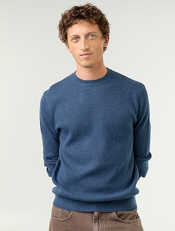 Maglione a maglia waffle girocollo