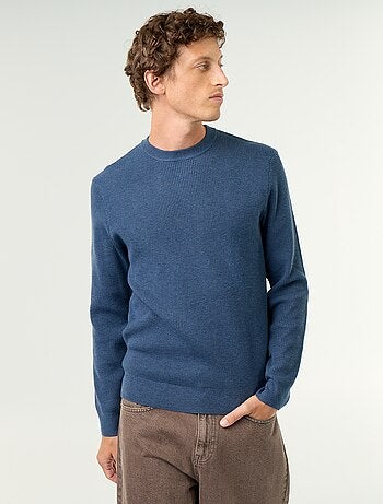 Maglione a maglia waffle girocollo