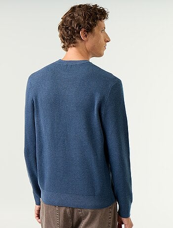 Maglione a maglia waffle girocollo