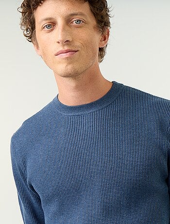 Maglione a maglia waffle girocollo