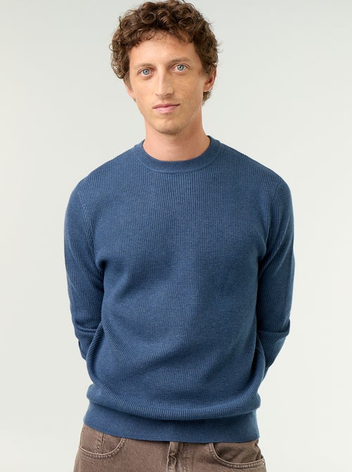 Maglione a maglia waffle girocollo - Kiabi Maglione a maglia waffle girocollo - Kiabi