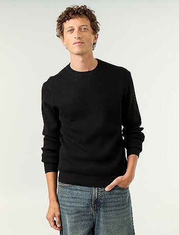 Maglione a maglia waffle girocollo