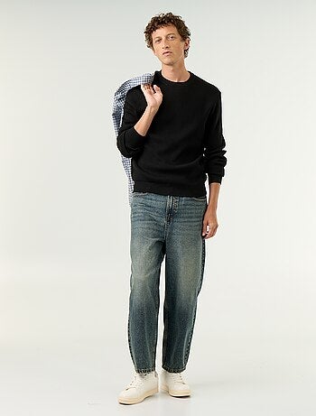 Maglione a maglia waffle girocollo